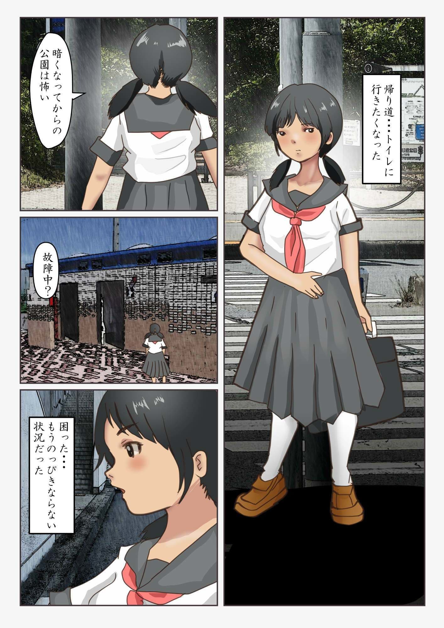 深夜の公園で露出狂な自分を誤魔化す為にペニスアイテムを装着したら巨大化した女子 サンプル 1