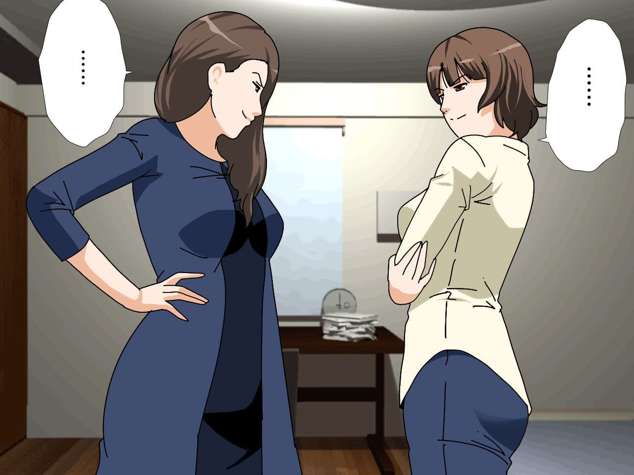 杜戸先生と苫田ママをレズらせて3Pしてみた夜-と…その後の話 サンプル 4