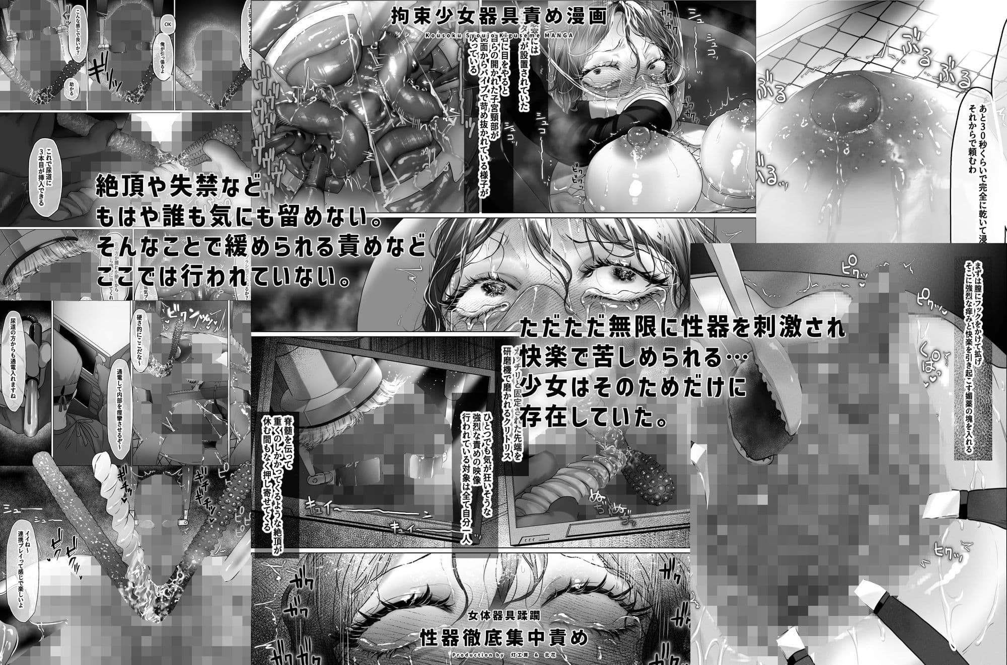 拘束少女器具責め漫画 女体器具蹂躙〜完全拘束少女/クリ肥大化実験/無限ディルド機械姦/性器徹底集中責めなど〜 サンプル 7