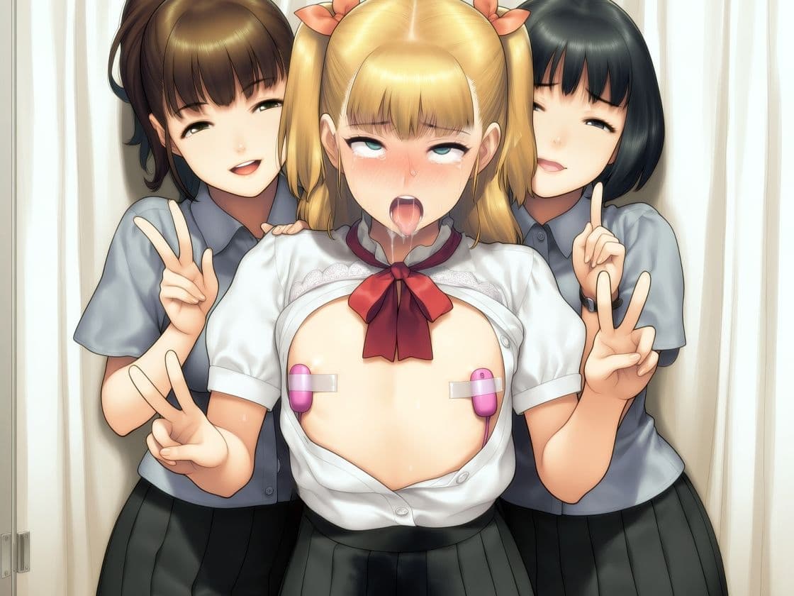 『男の娘が同級生女子二人からフラット貞操帯で残酷射精禁止される話』【後編】 サンプル 1