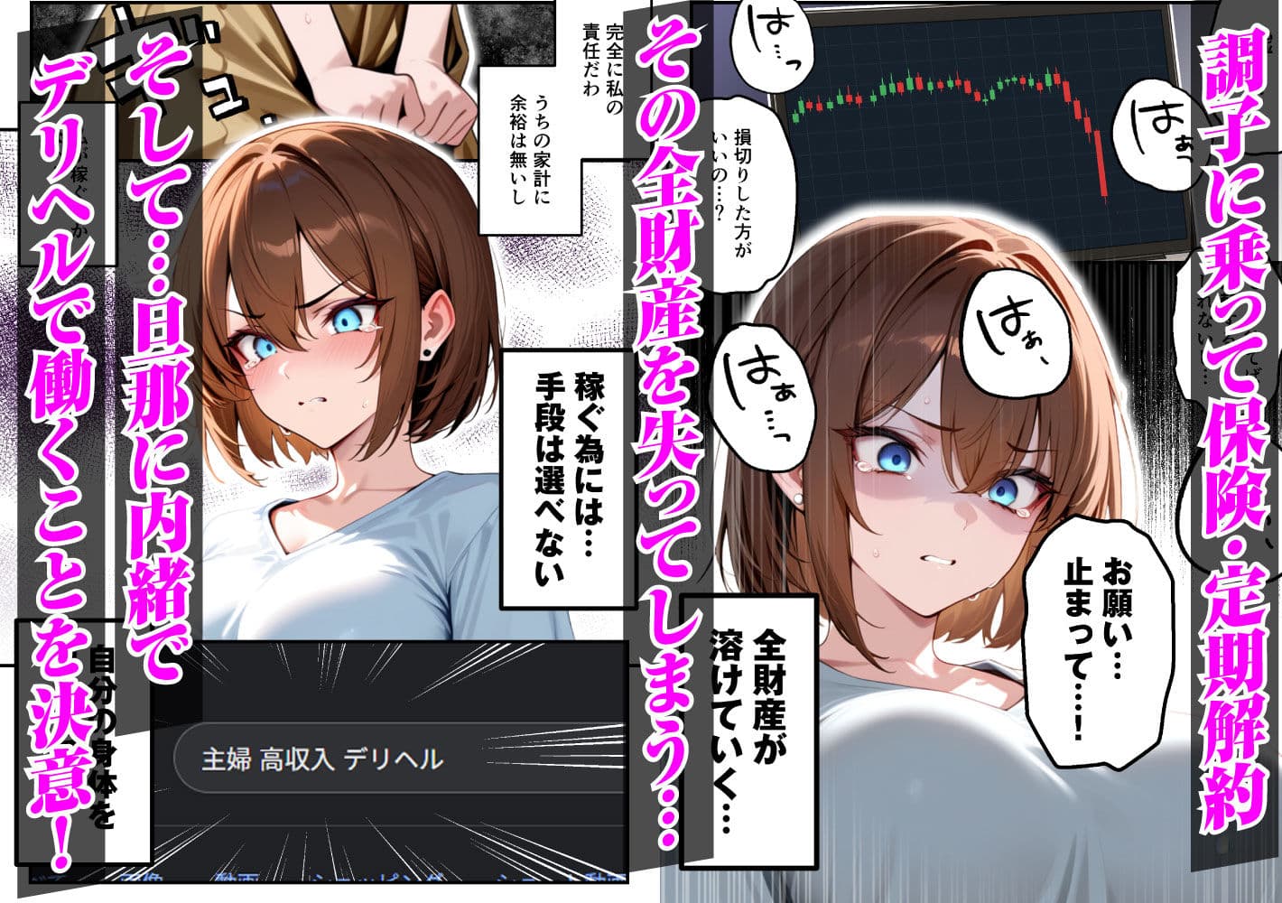 【人妻デリヘルNTR】デリヘル呼んだら先輩の妻が来た〜FXにハマった貞淑妻が堕ちるまで〜 サンプル 2