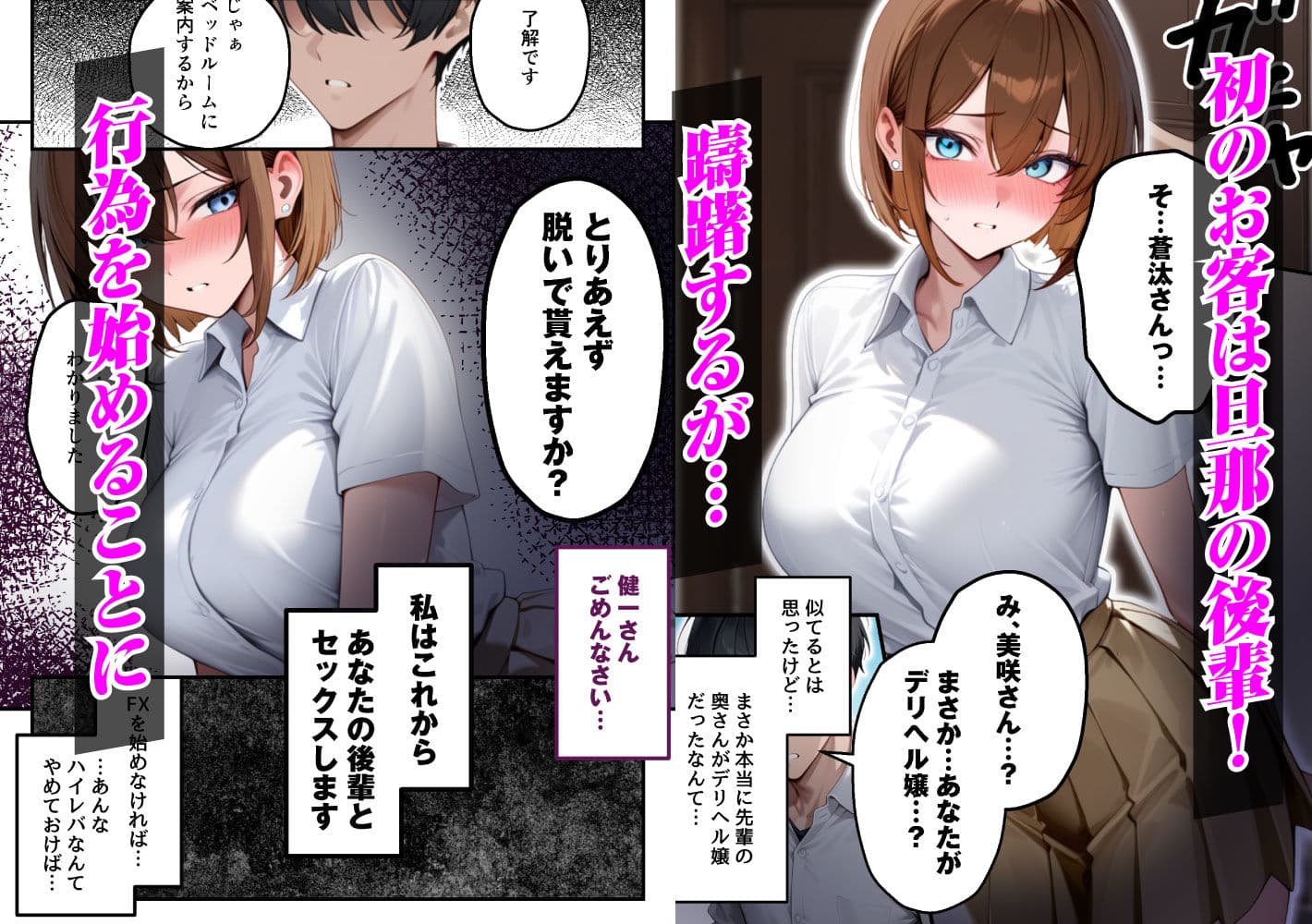 【人妻デリヘルNTR】デリヘル呼んだら先輩の妻が来た〜FXにハマった貞淑妻が堕ちるまで〜 サンプル 3