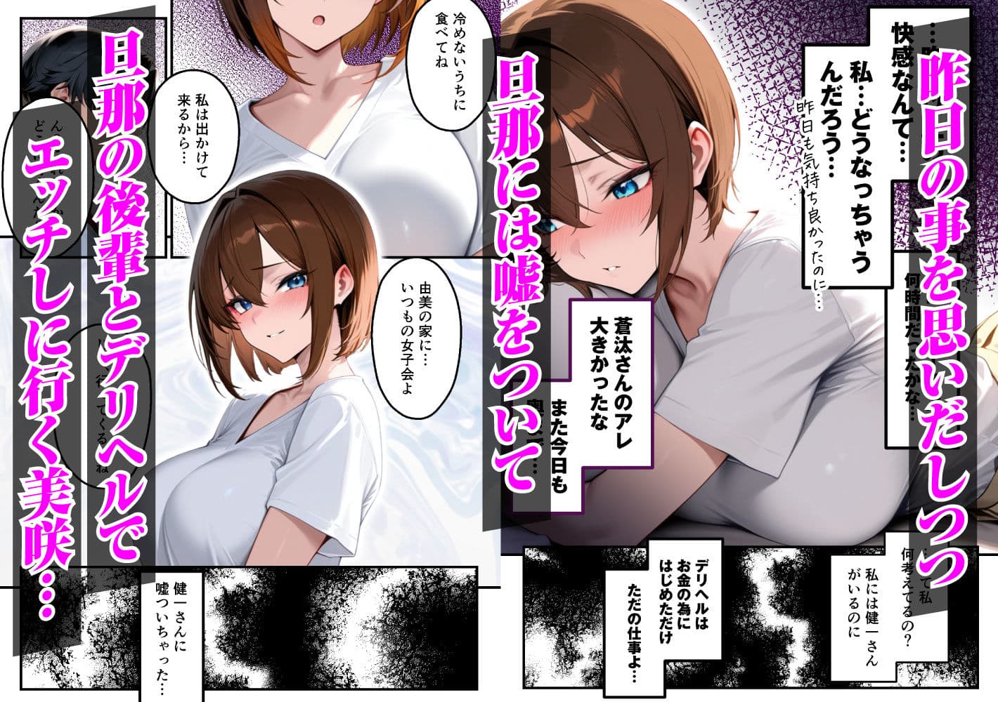 【人妻デリヘルNTR】デリヘル呼んだら先輩の妻が来た〜FXにハマった貞淑妻が堕ちるまで〜 サンプル 7