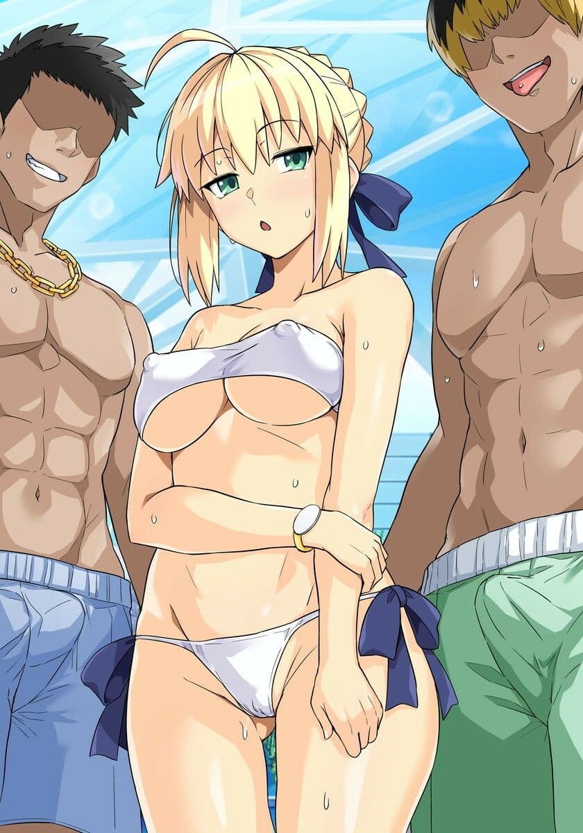 セイバーさん ヤリモクナンパ待ち プール編 （おまけミニCG集つき） サンプル 9