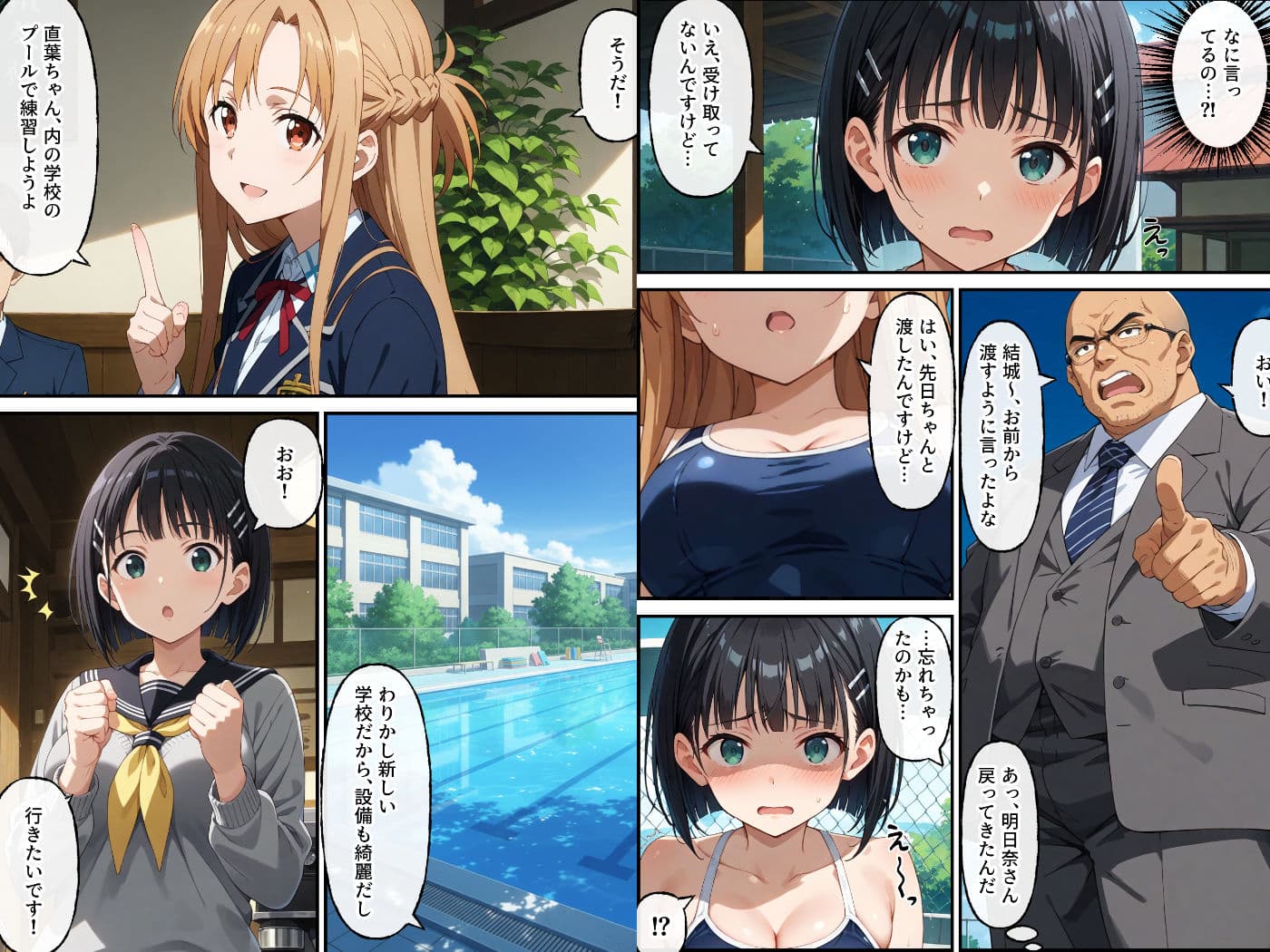 ヤリチン教師の餌食になる発情期ヒロインズ3〜水泳特訓で晒し者にされる〇葉〜 サンプル 1