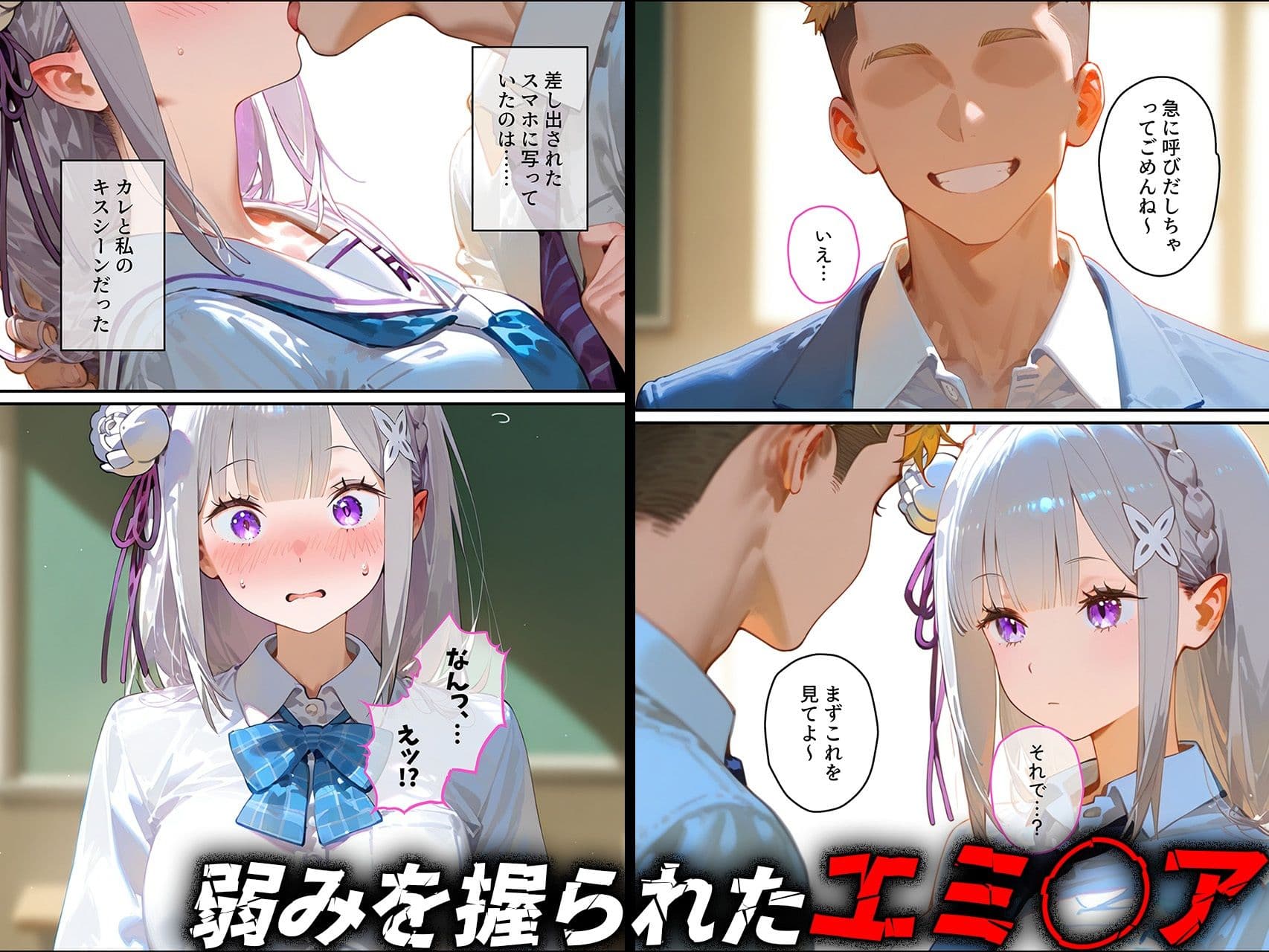 【エミ◯ア】俺の大好きな清楚彼女が寝取られ快楽堕ちする話 サンプル 2
