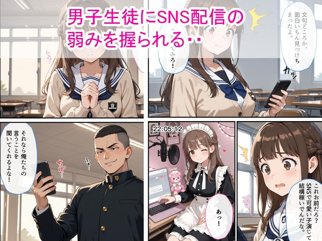 生意気女子校生がSNS配信の秘密を同級生に握られ教室で中出しされた話 サンプル 2