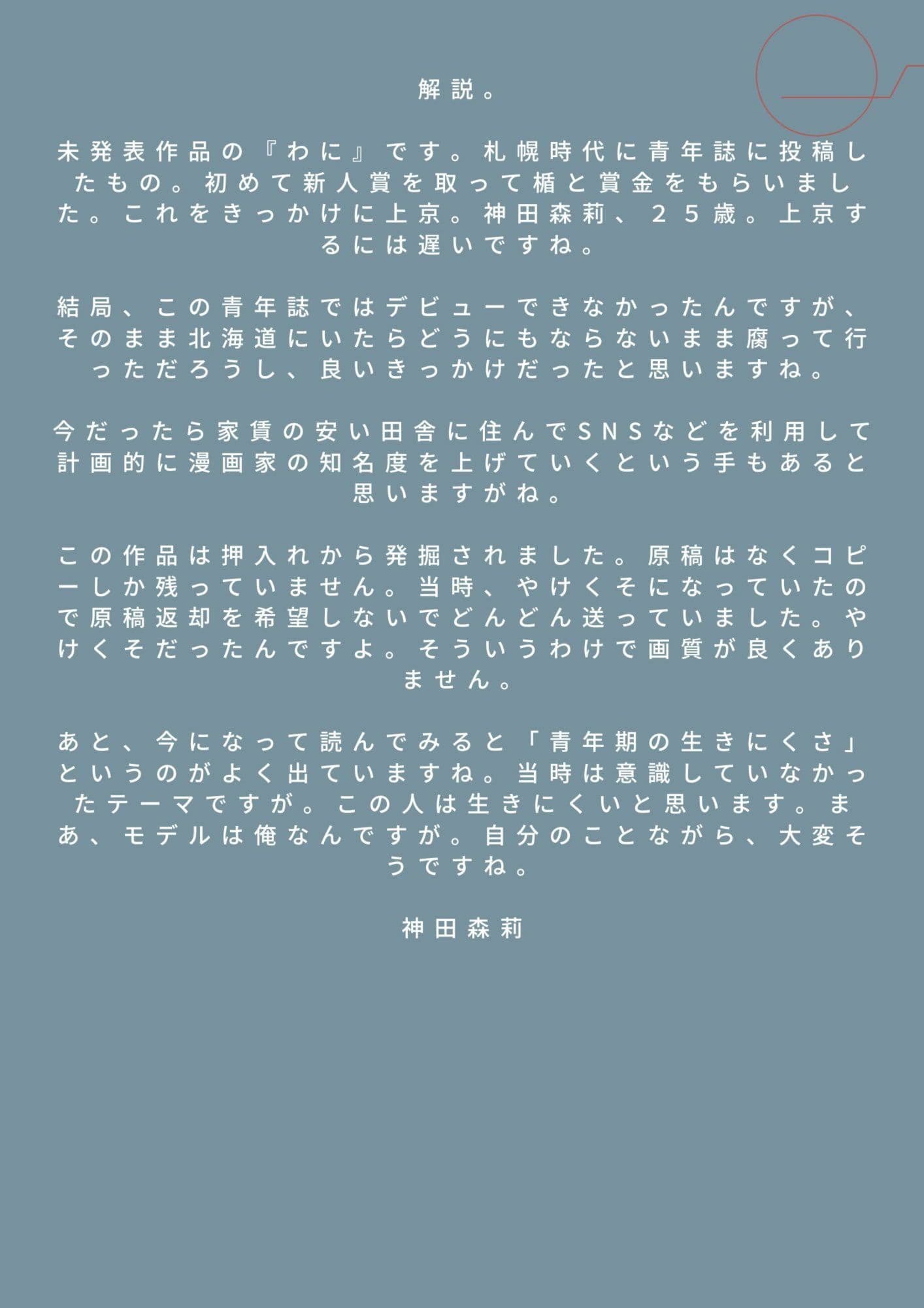 未発表作品『わに』1988年  -  神田森莉 サンプル 3