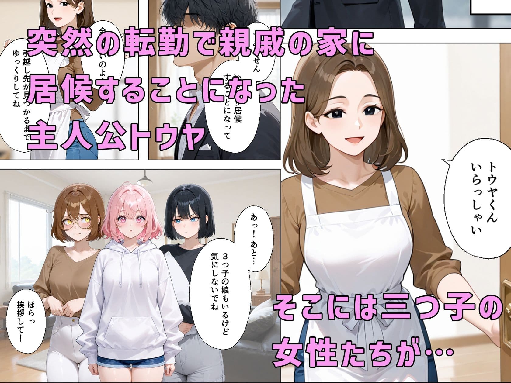 居候先の三つ子とえっちな関係になってしまう!? サンプル 1