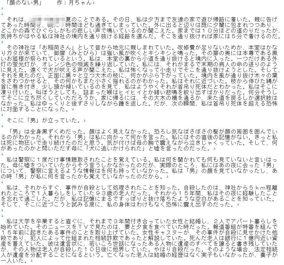 顔のない男 サンプル 1