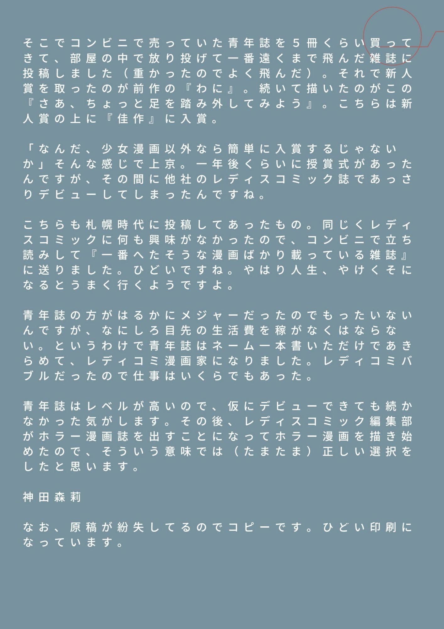 未発表作品『さあ、ちょっと足を踏み外してみよう』1988年  -  神田森莉 サンプル 5