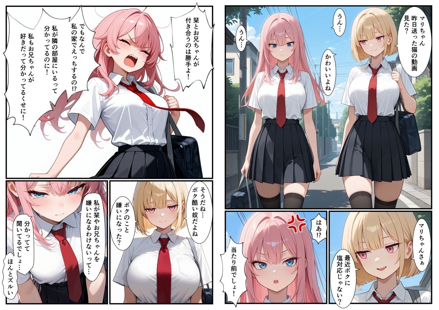 妹×妹の親友×俺  甘々3P サンプル 1