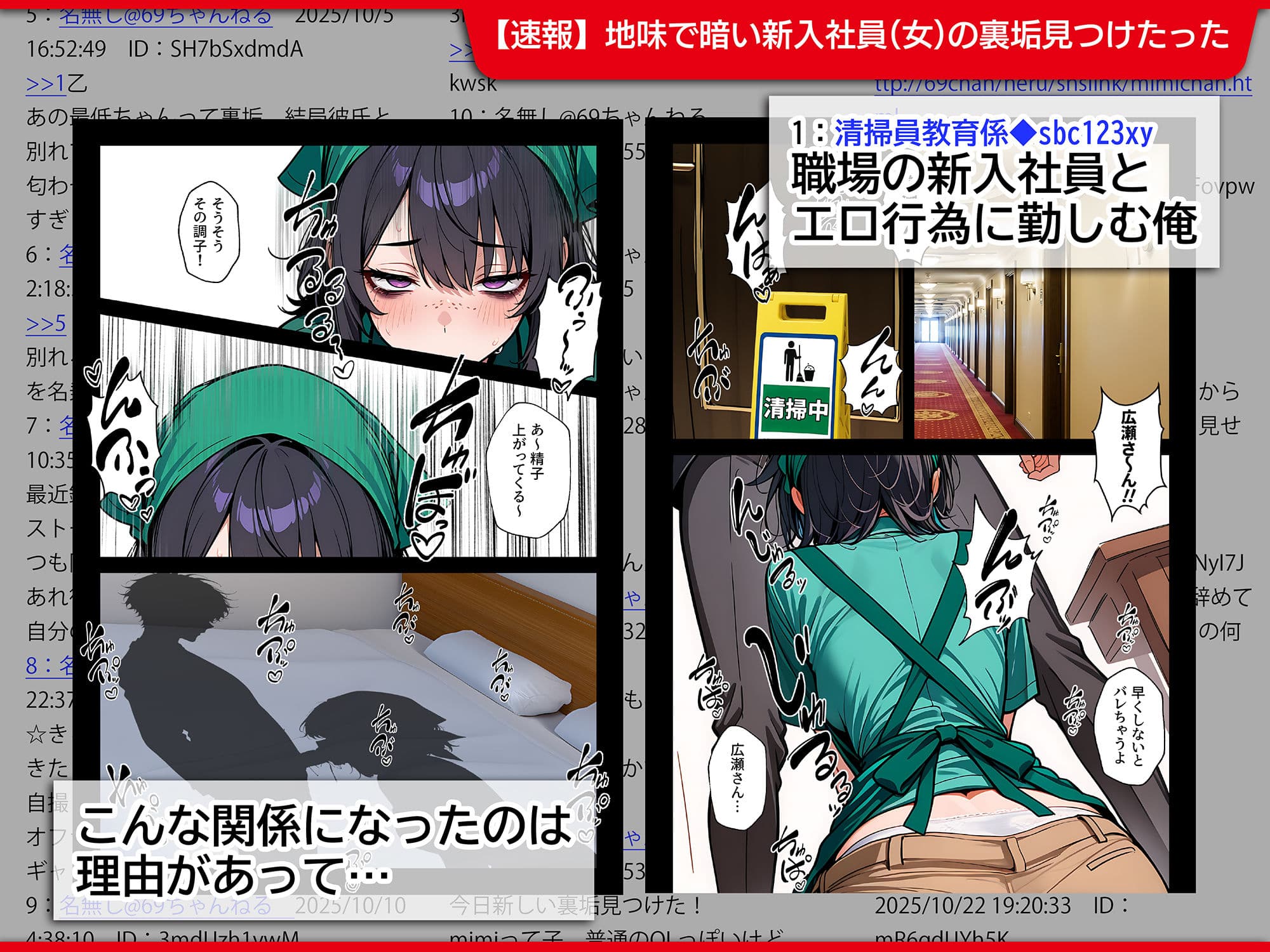 地味でブスだと思ってた新人清掃員の裏垢特定 粘着SEXで彼氏と別れさせた物語 サンプル 1