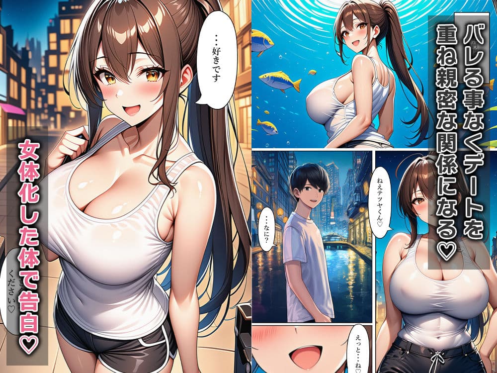 女体化して俺は友達をからかい嘘告白する サンプル 3