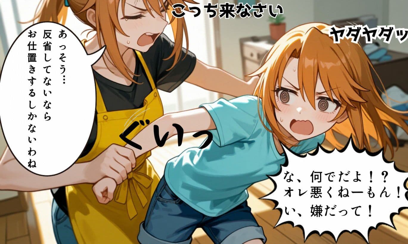 強がる晴にお尻叩きのお仕置き サンプル 3