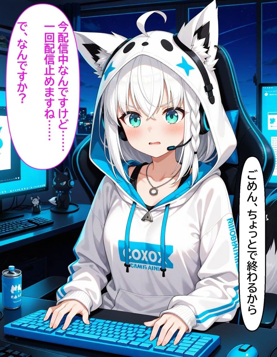白〇フブキ 〜配信部屋でオナニーさせられて発情Hする話〜 サンプル 1