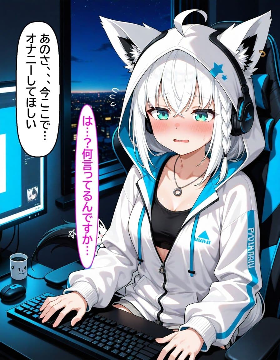 白〇フブキ 〜配信部屋でオナニーさせられて発情Hする話〜 サンプル 2