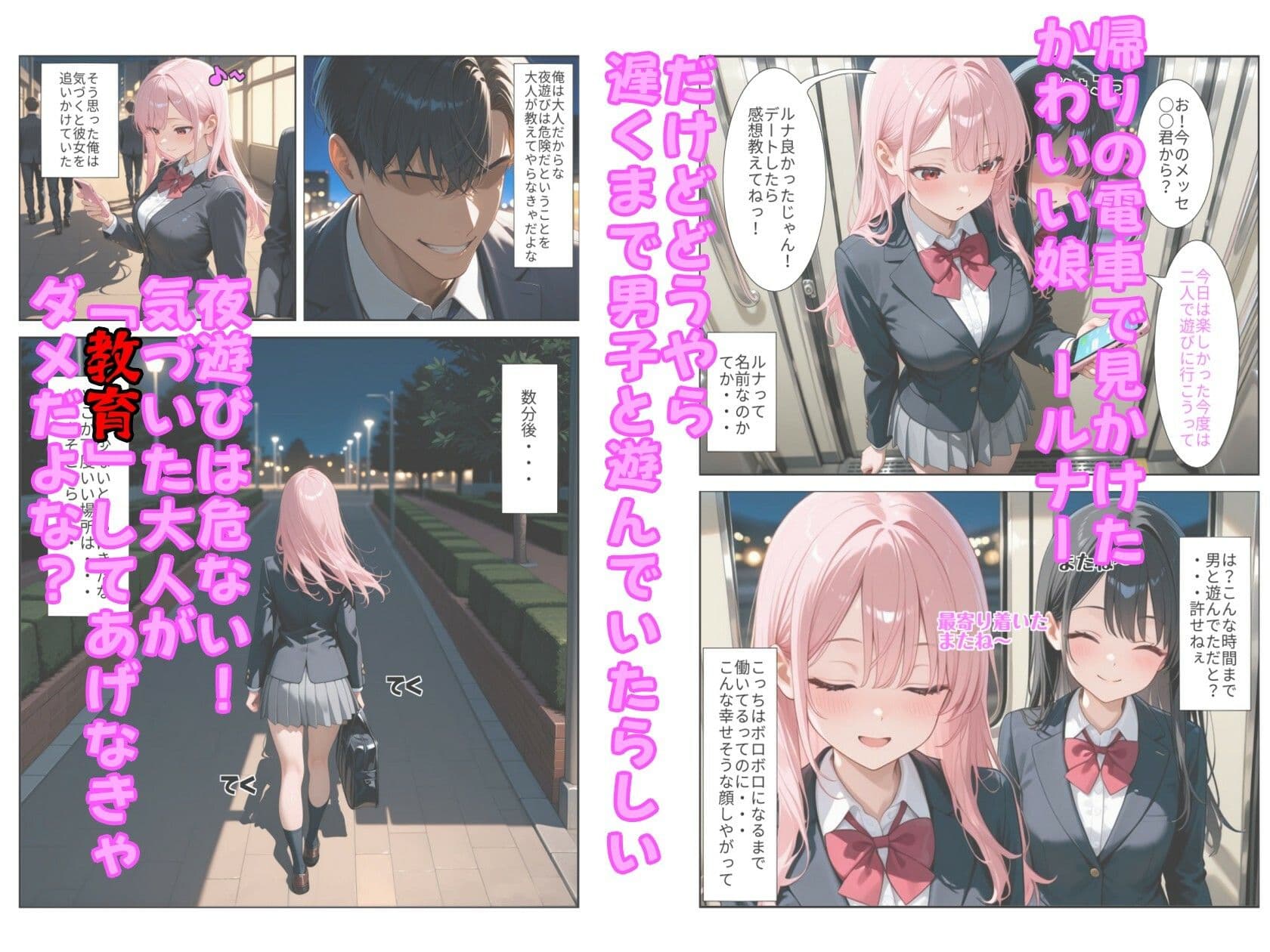 ピンク髪J○を堕として屈服させる話  その1 サンプル 1