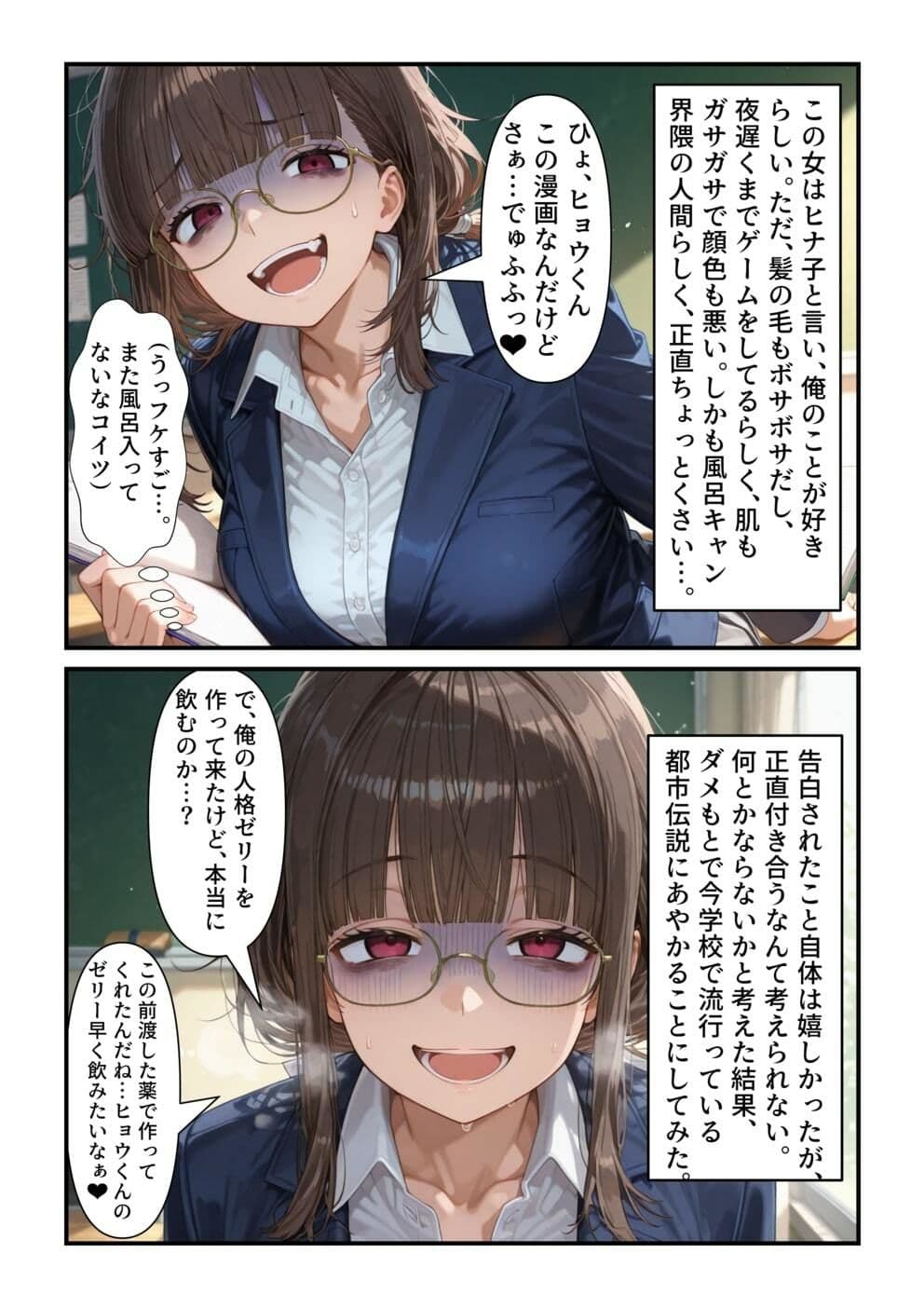 【乗っ取り】告白してきた女に合意で自分の人格ゼリーを飲ませてみた サンプル 1