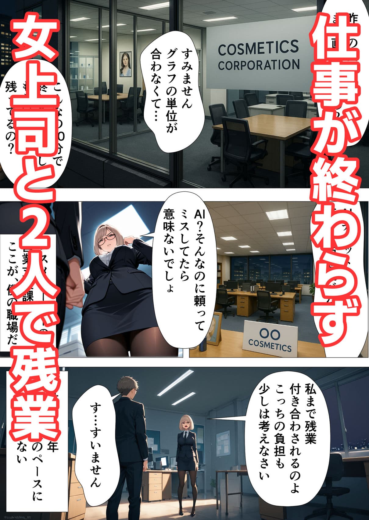 ドS女上司の本性がドMだったので会社で中出ししてやった話 サンプル 1