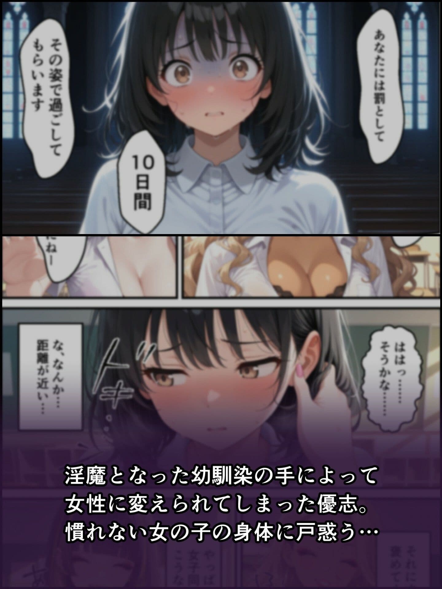 蝕宴のコラプティオ  淫魔シスターの呪いで少女に変えられた幼馴染が、歌の魔力でギャル淫魔に堕ちるまでの10日間 サンプル 3