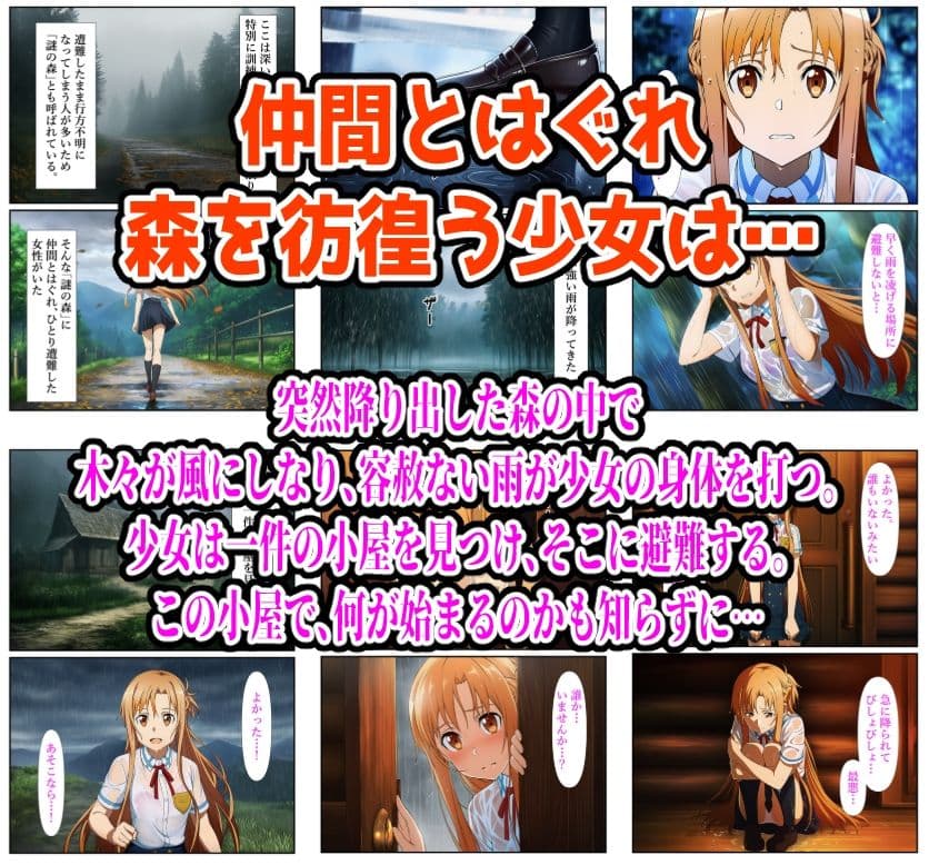 雨宿り濡れ透けレ●プ(アスナ編) サンプル 1