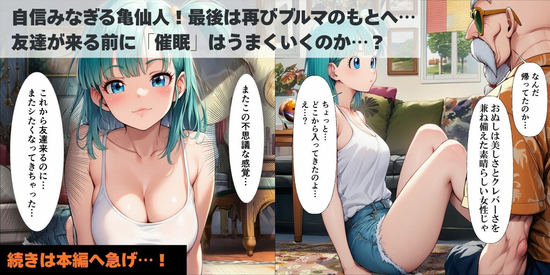 催●エロ亀仙人が痴女ブルマと巨乳ビーデルとランチ（アヘ顔）にイチャラブ中出しえっち サンプル 10