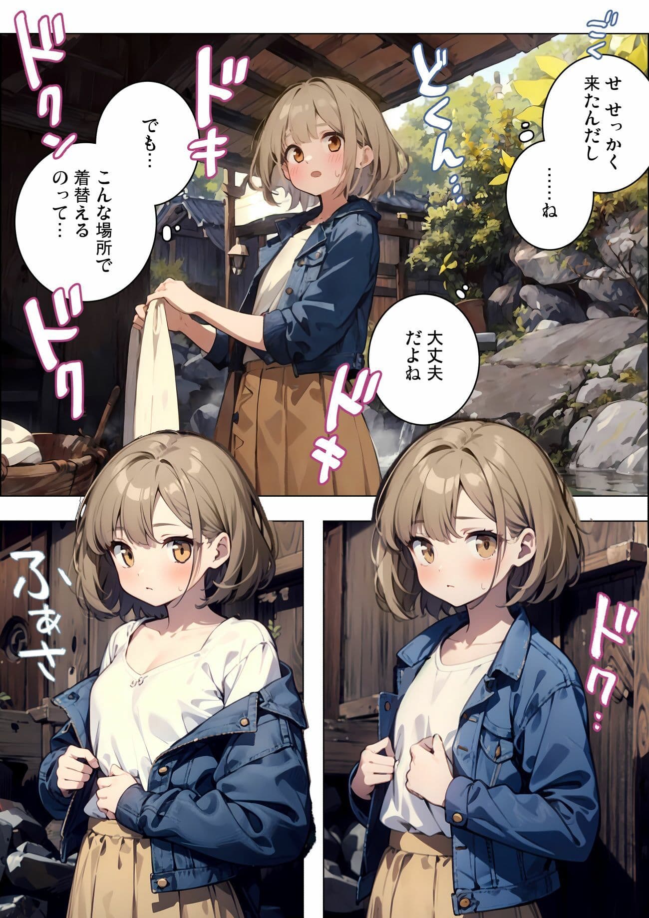 初めての一人旅 〜偶然立ち寄った秘湯はなんと混浴で…!!〜 サンプル 1