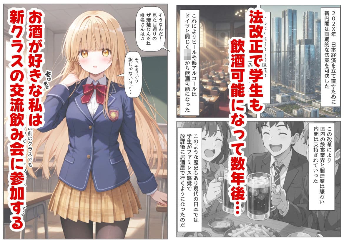 学生も飲酒が可能になったけど毎回、酔ってお持ち帰りされる【天使様】のHな話 サンプル 1