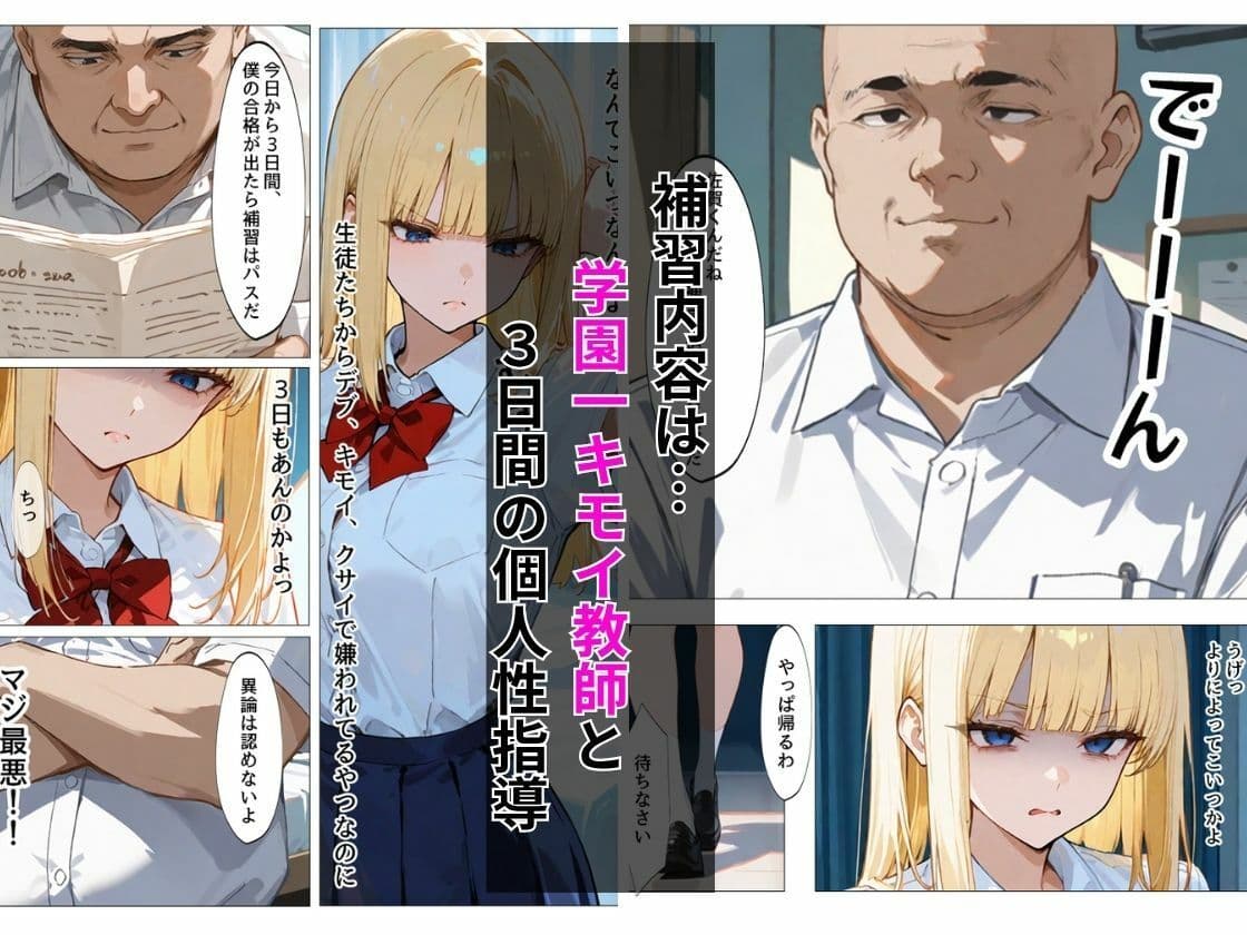 強気ギャルがこんなキモ教師にイクわけないだろとか言ったくせに完全メス堕ちする3日間補習 サンプル 2