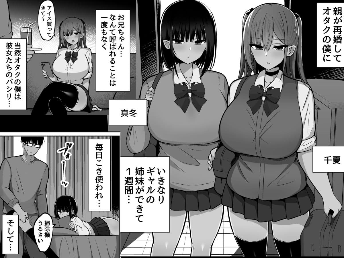 いきなりギャル姉妹〜親の再婚でデキたギャル姉妹にチンポ貸す話 サンプル 1