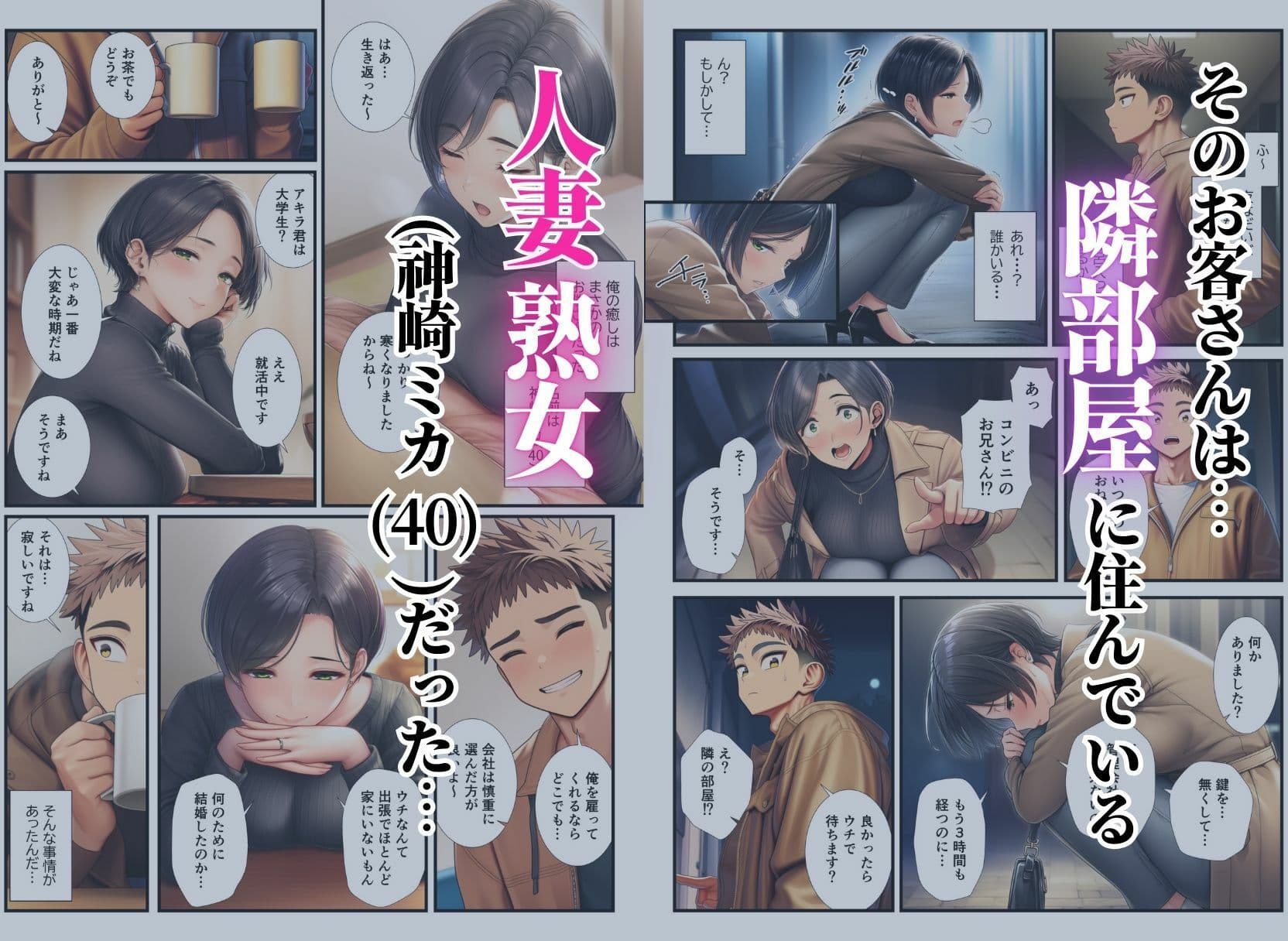 バ先の美人客は隣部屋の人妻熟女〜夫の出張中に朝まで種付けセックスしちゃった話〜 サンプル 2