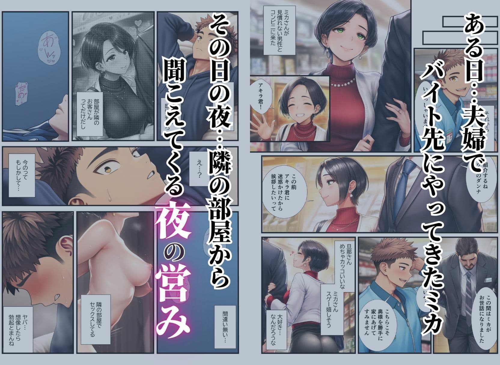 バ先の美人客は隣部屋の人妻熟女〜夫の出張中に朝まで種付けセックスしちゃった話〜 サンプル 3