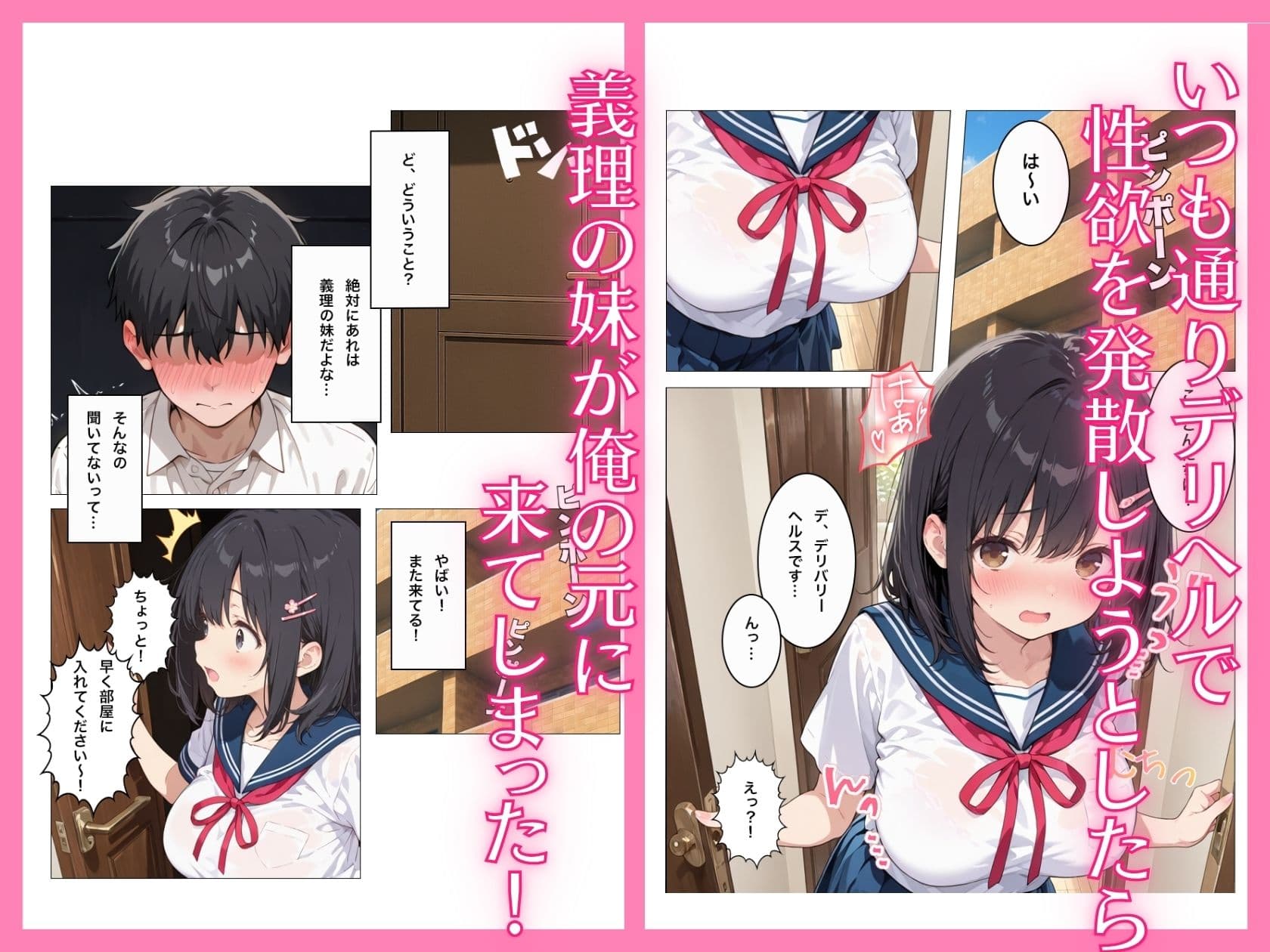 デリヘルを呼んだら爆乳処女の義妹がきて、彼氏がいるに寝取ってメス堕ちする話 サンプル 1