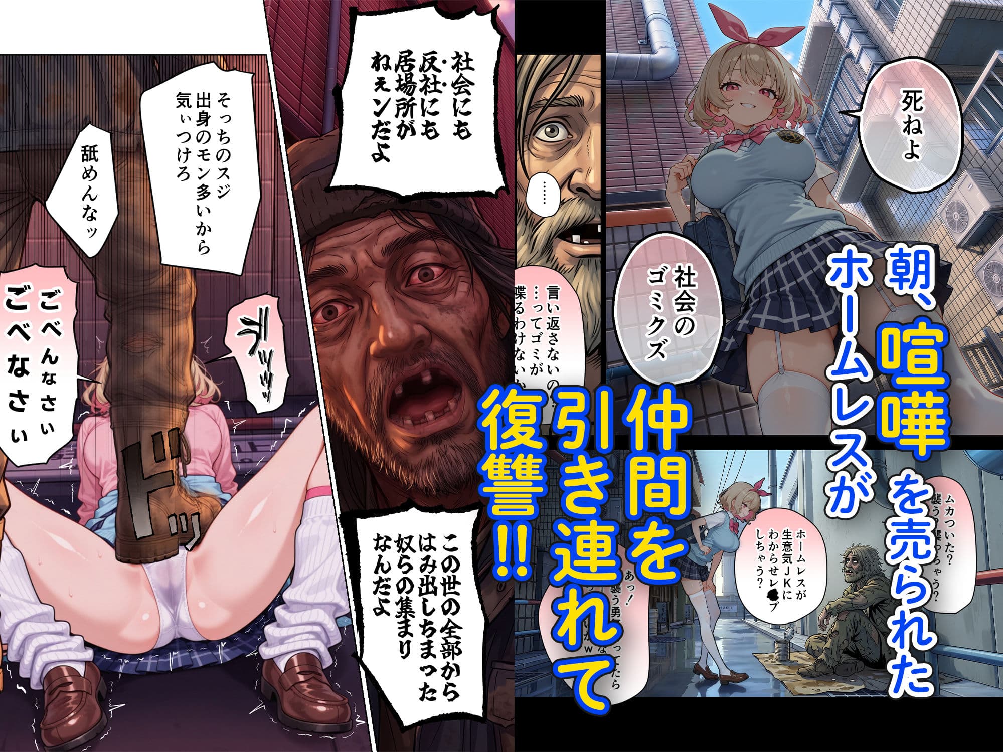 キモおじ⇔JK入れ替わり【4】ホームレス輪●地獄 サンプル 4