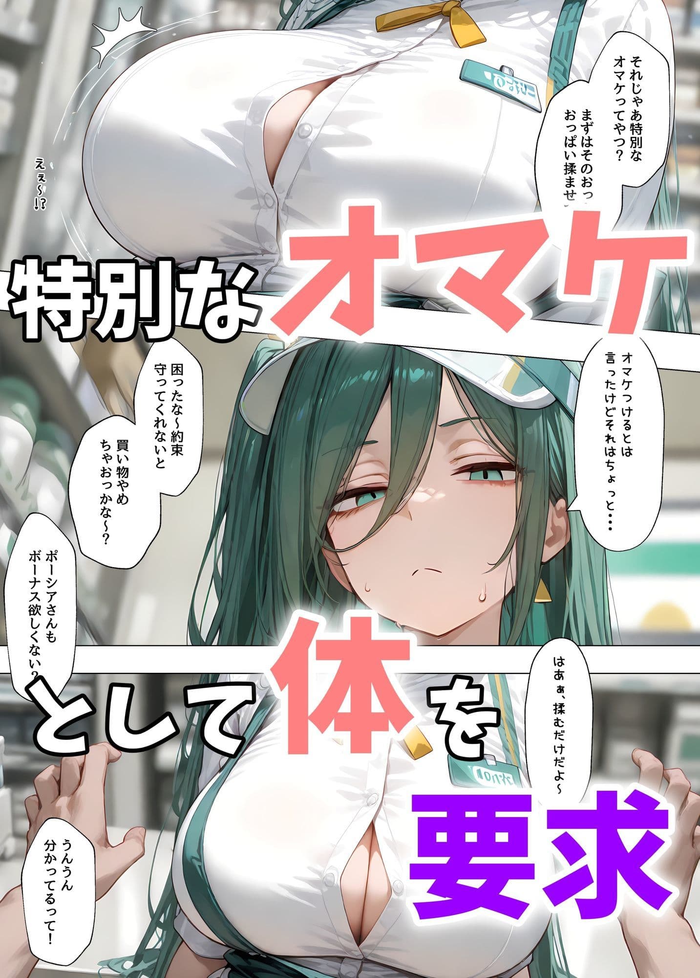 ダウナー巨乳コンビニ店員〜店の商品全部買ったらオマケがエッチすぎた サンプル 6