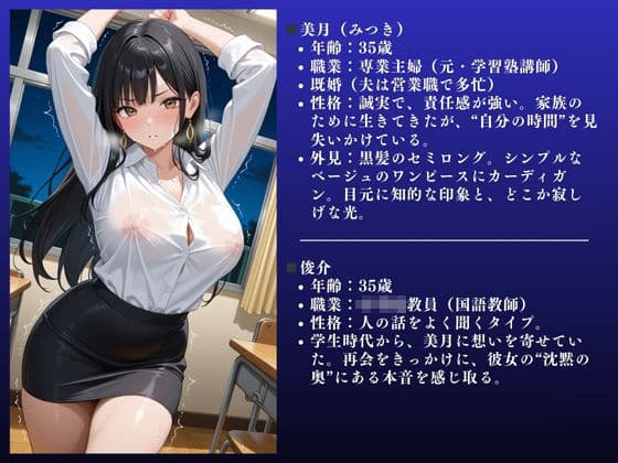 【ダメぇぇぇ！！】開放的な人妻 美月（35）〜NTR快楽不倫セックス in 教室〜 サンプル 2