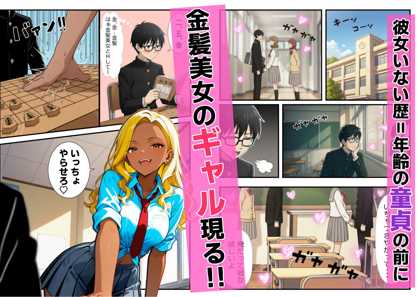 童貞舐めてた黒ギャル 未来の将棋名人の竜王級巨根チンポが暴走！連続絶頂イキ サンプル 1