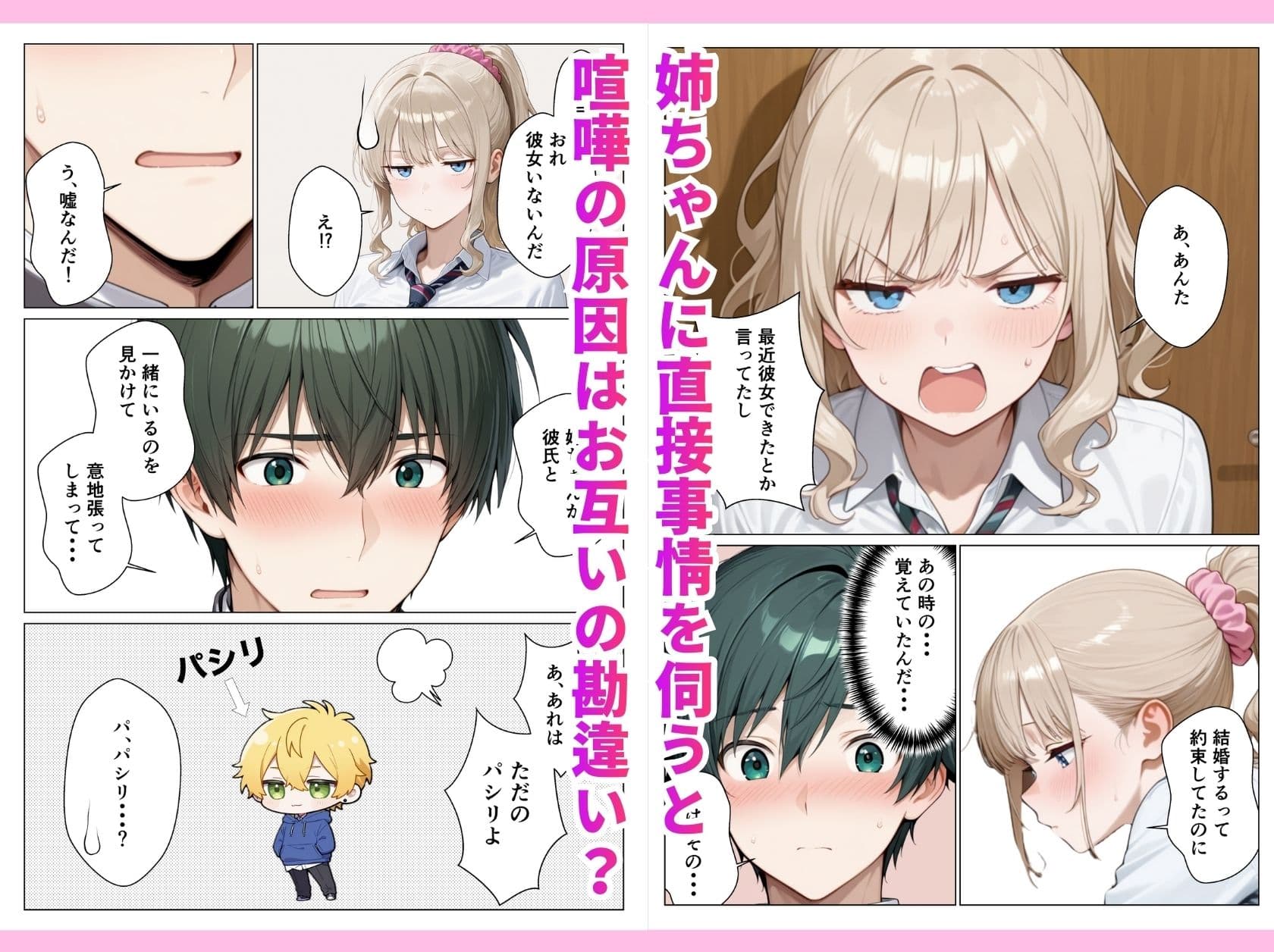 喧嘩中の姉（金髪巨乳ギャル）と甘々生中出しセックスで仲直りした話 サンプル 5