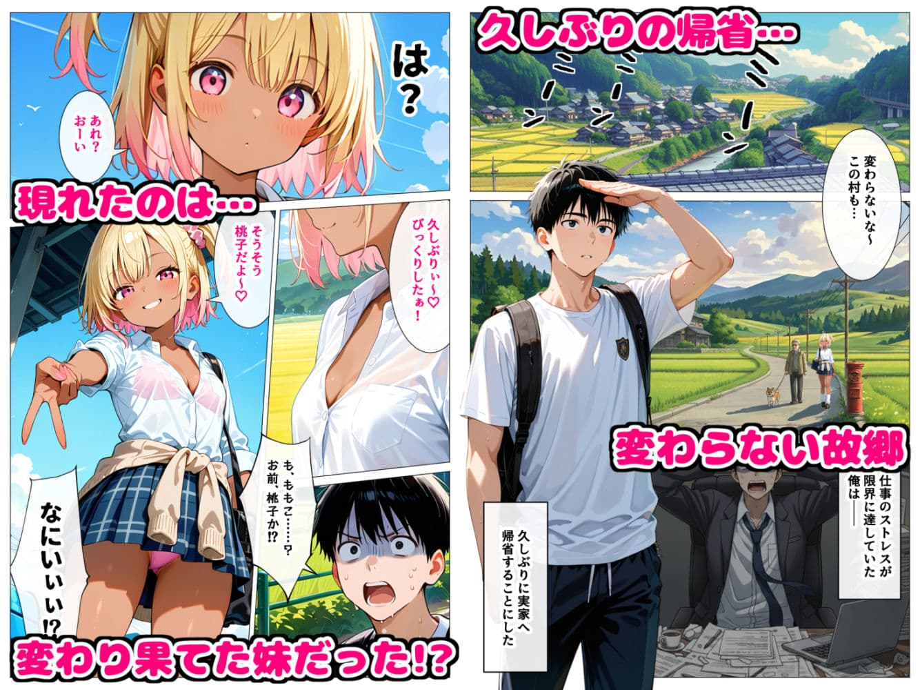 久々に帰省したら清楚だった妹が淫乱ギャル化してて…禁断の兄妹中出しセックスで絶頂する話 サンプル 1