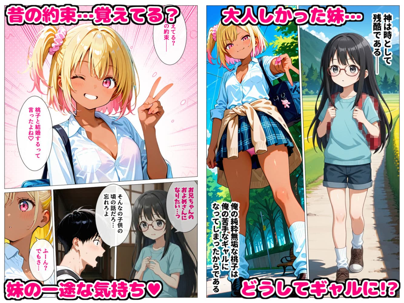 久々に帰省したら清楚だった妹が淫乱ギャル化してて…禁断の兄妹中出しセックスで絶頂する話 サンプル 2