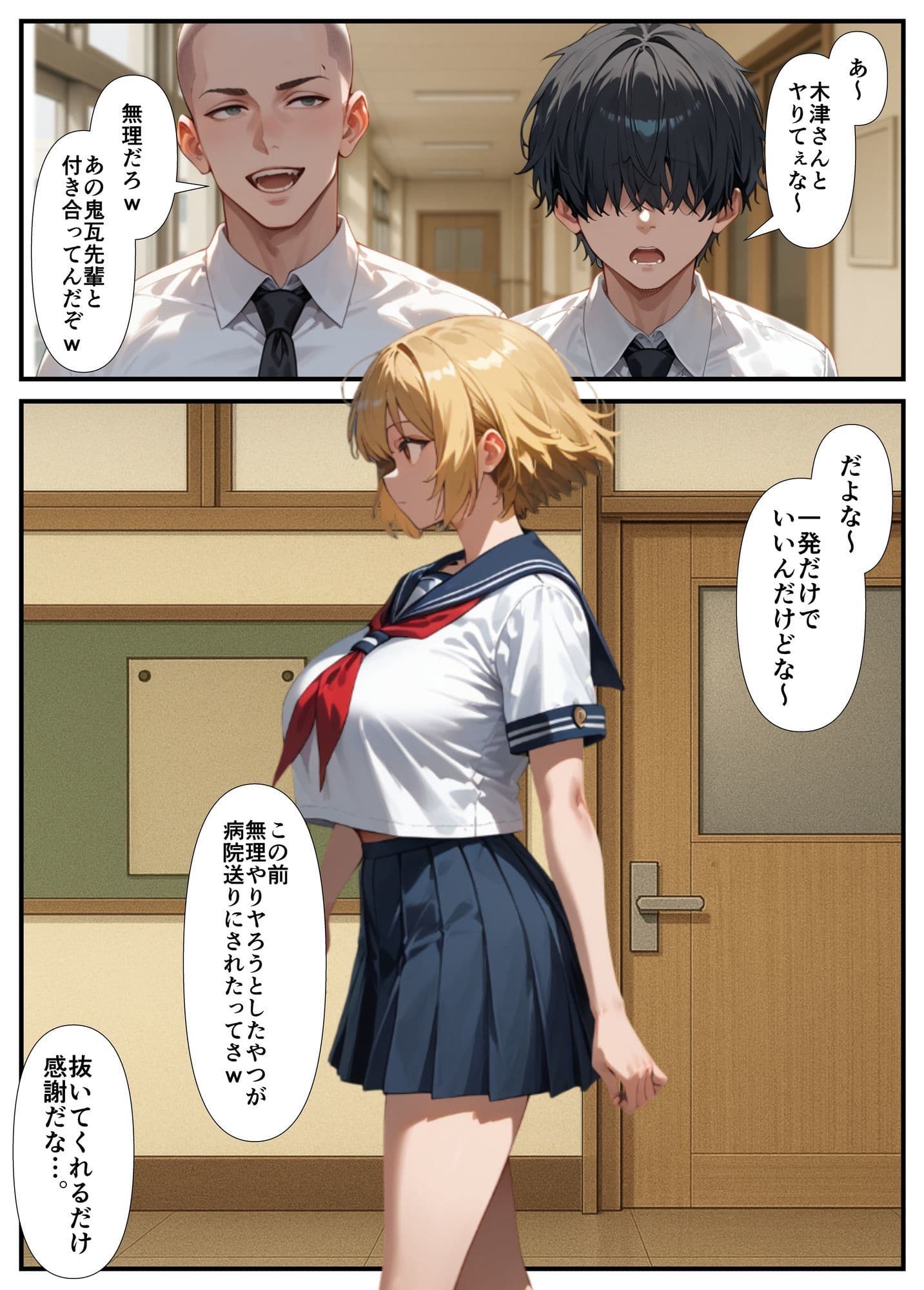巨乳ギャルが先輩彼氏と教室でセックス！？ 撮影に成功した俺はこれをネタに本番の交渉をするwww サンプル 6