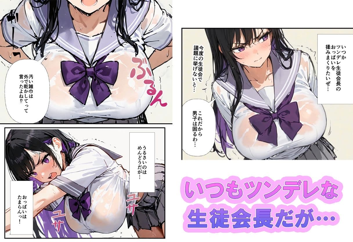 寝取られ生徒会長〜爆乳おっぱいを揺らして処女喪失〜 サンプル 1