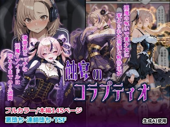 蝕宴のコラプティオ  淫魔の呪いで美少女に変えられた高慢な特待生が、清楚系ビッチな淫魔Vアイドルに堕ちるまでの2週間