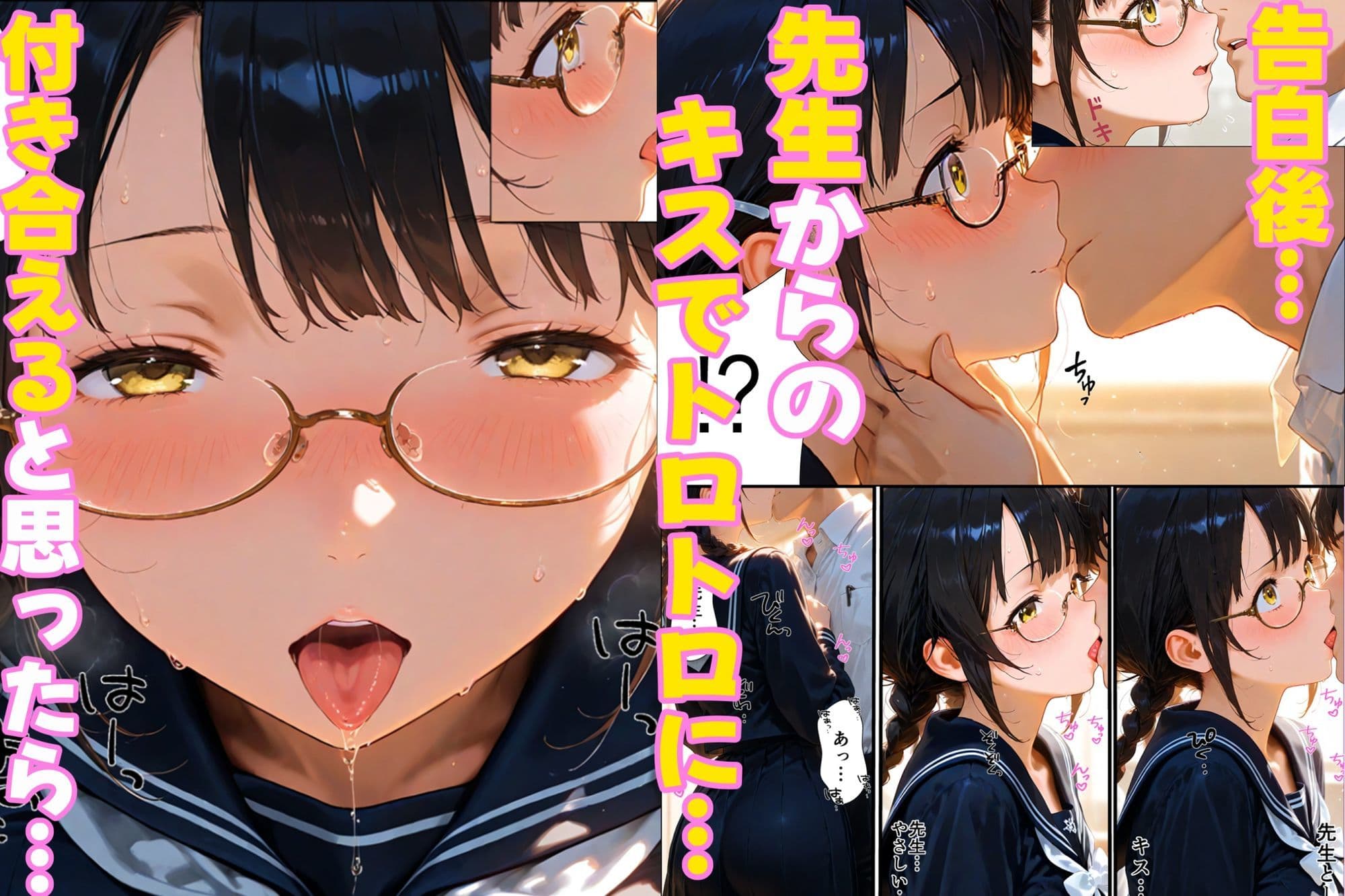 清楚な巨乳図書委員が大好きな先生に無理やりセックスさせられる話 サンプル 2