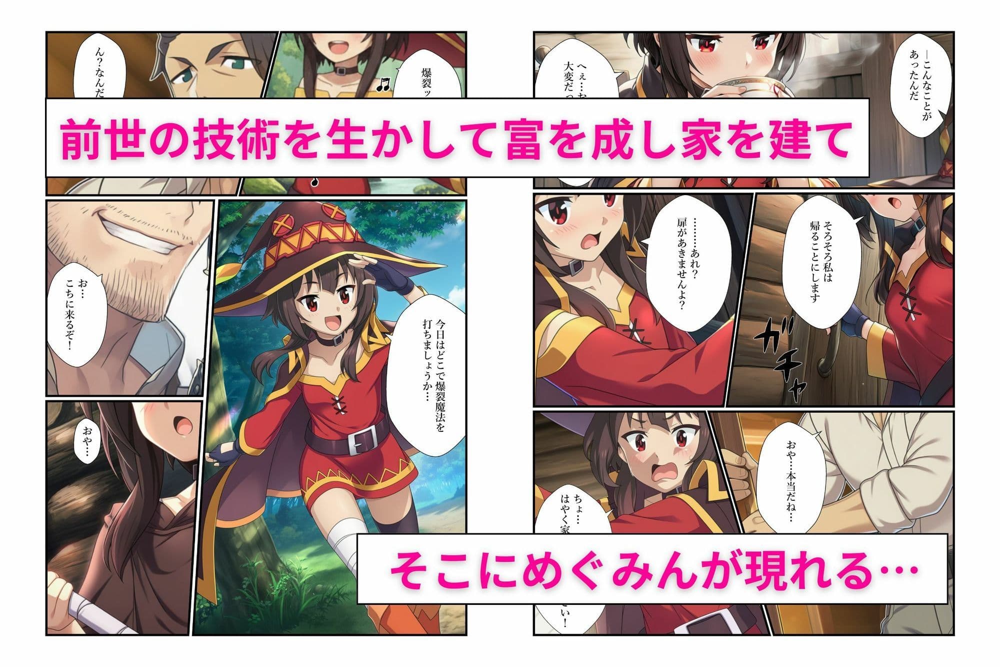 『セックスしないと出られない部屋』でヒロイン3人が快楽堕ちしてハーレム化【このすば編】 サンプル 2