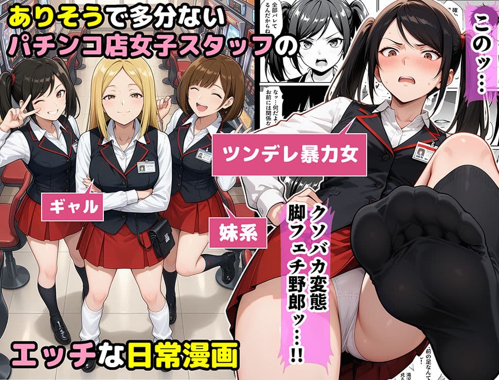 パチンコ店長の俺。女子スタッフのシコい足で毎日脳汁出してたらイチャラブSEXする事になった！〜ただし時々殴られる〜 サンプル 2