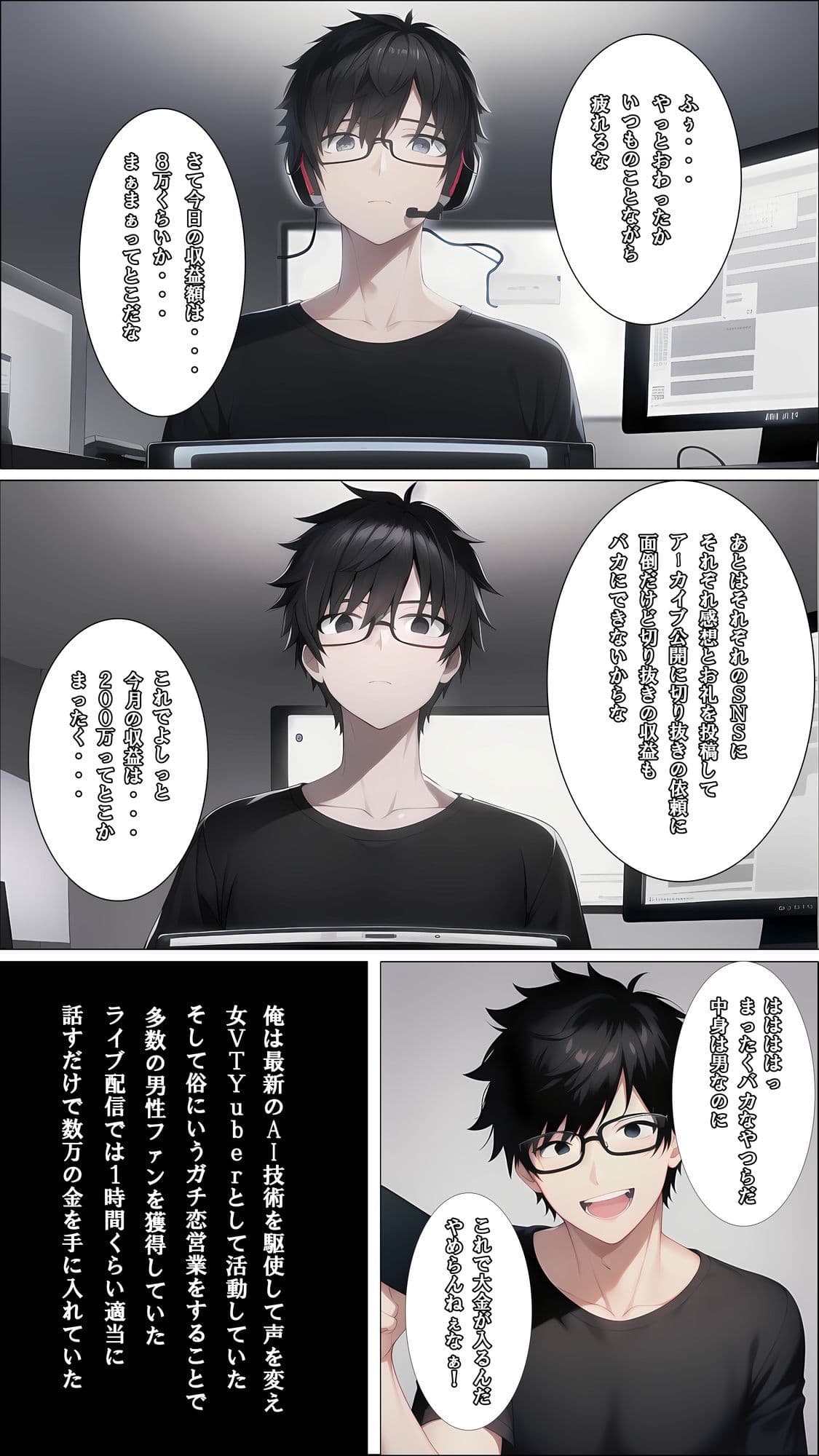 女VTuber（男）の俺が身バレして雌奴●に堕とされるなんて サンプル 3