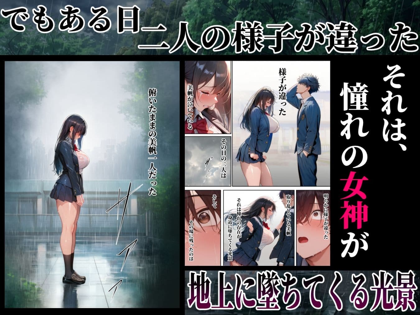 同じクラスの巨乳黒髪女神の心に空いた穴をオレの穢れた巨根でアナウメする話 サンプル 3