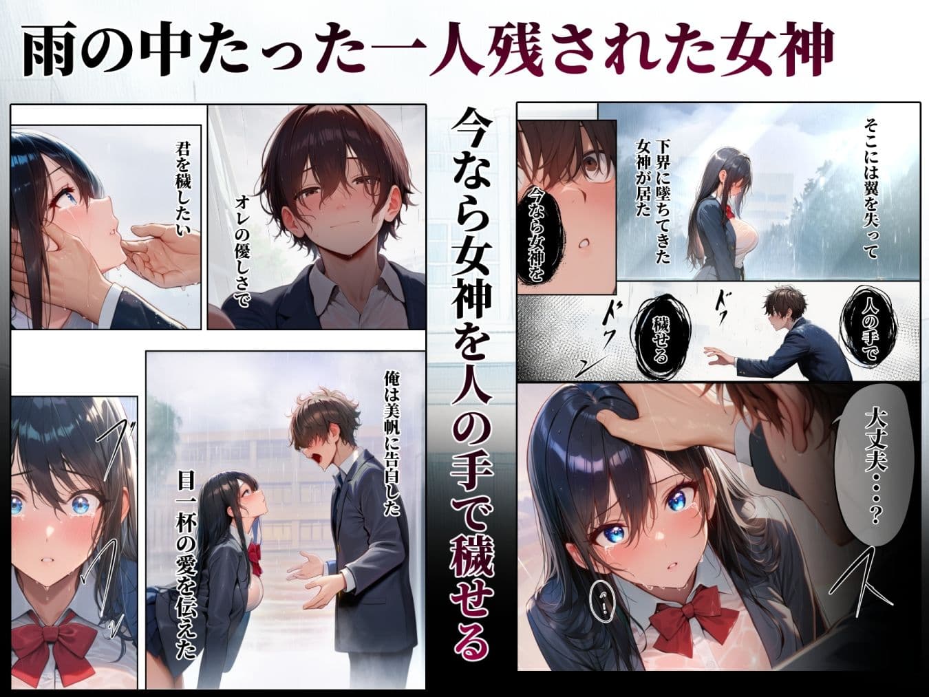 同じクラスの巨乳黒髪女神の心に空いた穴をオレの穢れた巨根でアナウメする話 サンプル 4